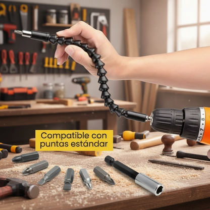 Extensión Flexible para Taladro y Destornillador con Puntas Incluidas