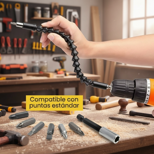 Extensión Flexible para Taladro y Destornillador con Puntas Incluidas