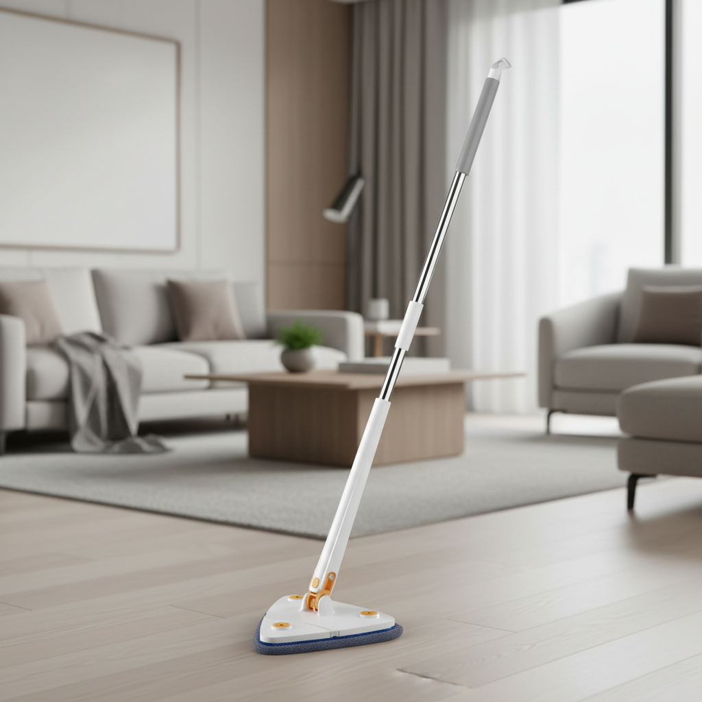 Trapeador Triangular Giratorio 360° con Microfibra para Esquinas