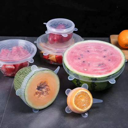 Pack de Tapas de Silicona Reutilizables – Sellado Hermético para Alimentos (6 Piezas)