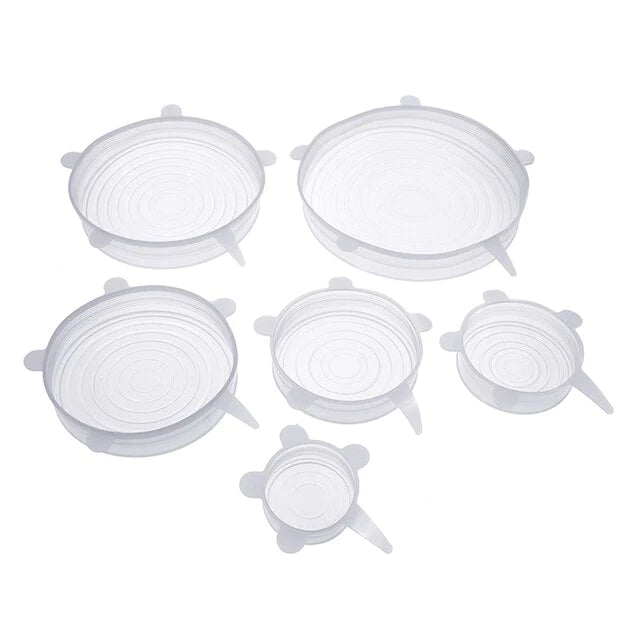Pack de Tapas de Silicona Reutilizables – Sellado Hermético para Alimentos (6 Piezas)
