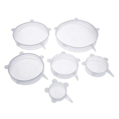 Pack de Tapas de Silicona Reutilizables – Sellado Hermético para Alimentos (6 Piezas)