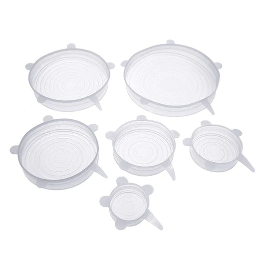 Pack de Tapas de Silicona Reutilizables – Sellado Hermético para Alimentos (6 Piezas)
