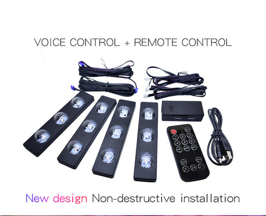 Set de Luces LED RGB para Interior de Auto con Control Remoto