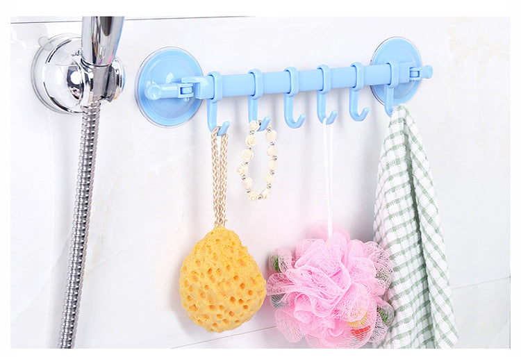 Colgador con Ventosa Multifuncional de 6 Ganchos sin Perforar