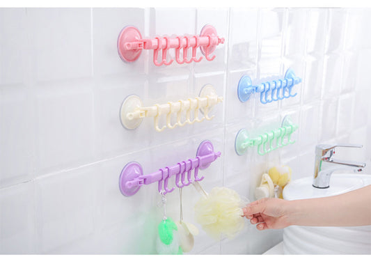 Colgador con Ventosa Multifuncional de 6 Ganchos sin Perforar