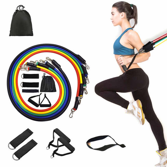 Kit de Bandas de Resistencia con Accesorios para Entrenamiento en Casa