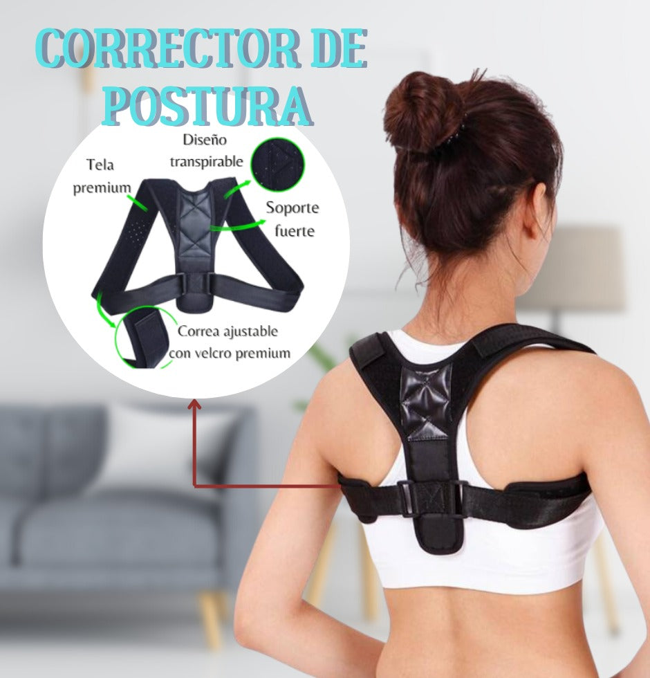Corrector de Postura Ajustable Ergonómico para Espalda y Hombros