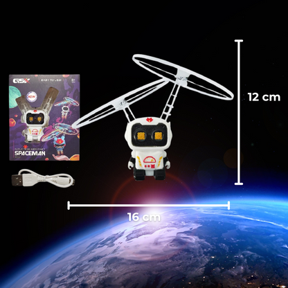 Robot Astronauta Volador USB – Juguete Sensor de Mano para Interior