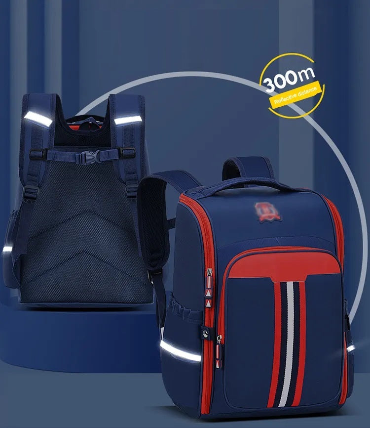 Mochila Escolar Infantil con Cinta Reflectiva