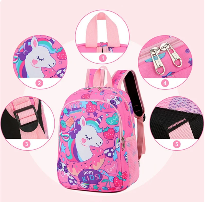 Mochila Escolar A4 Multidiseño para Niña