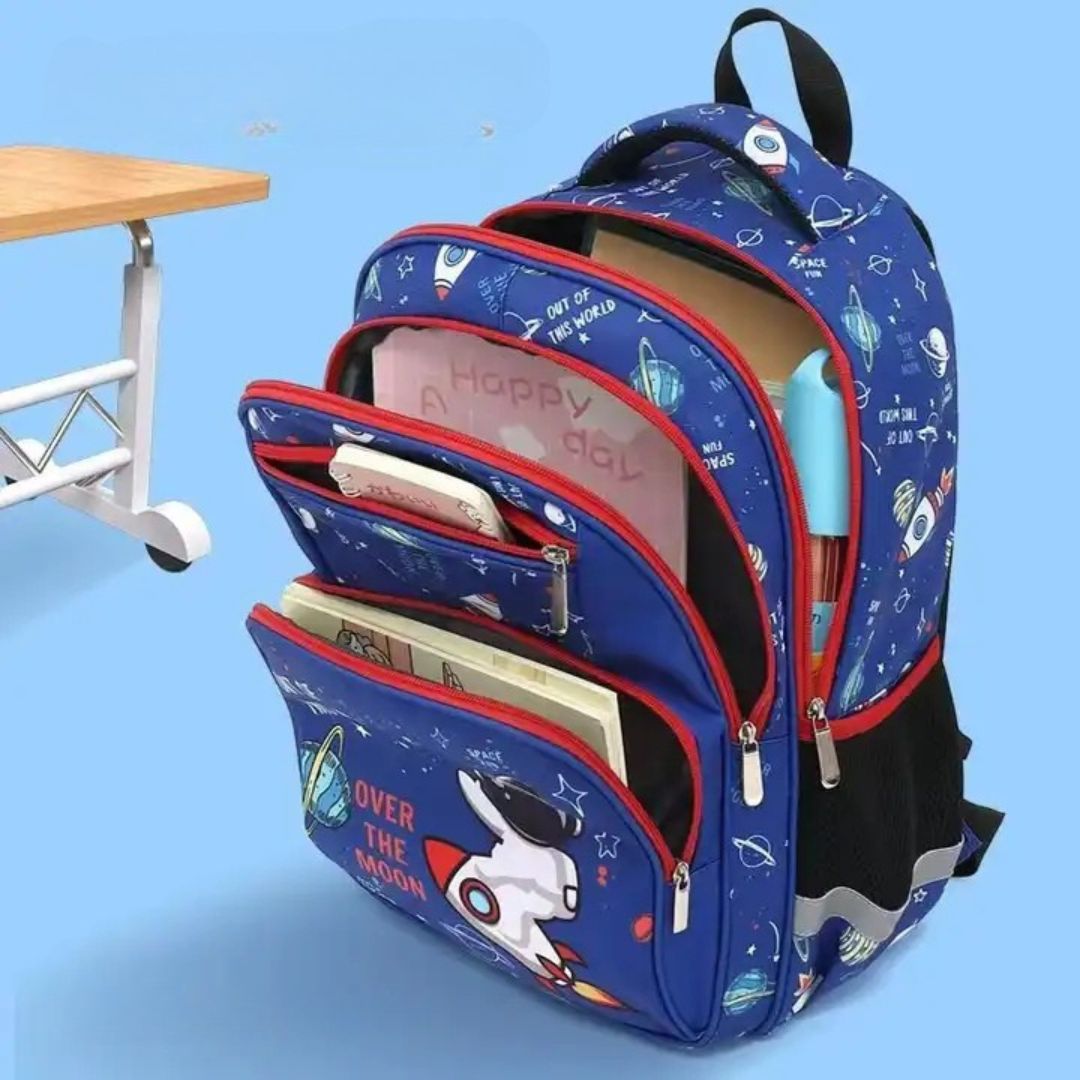 Mochila Escolar Espacial – Oficio Multibolsillos