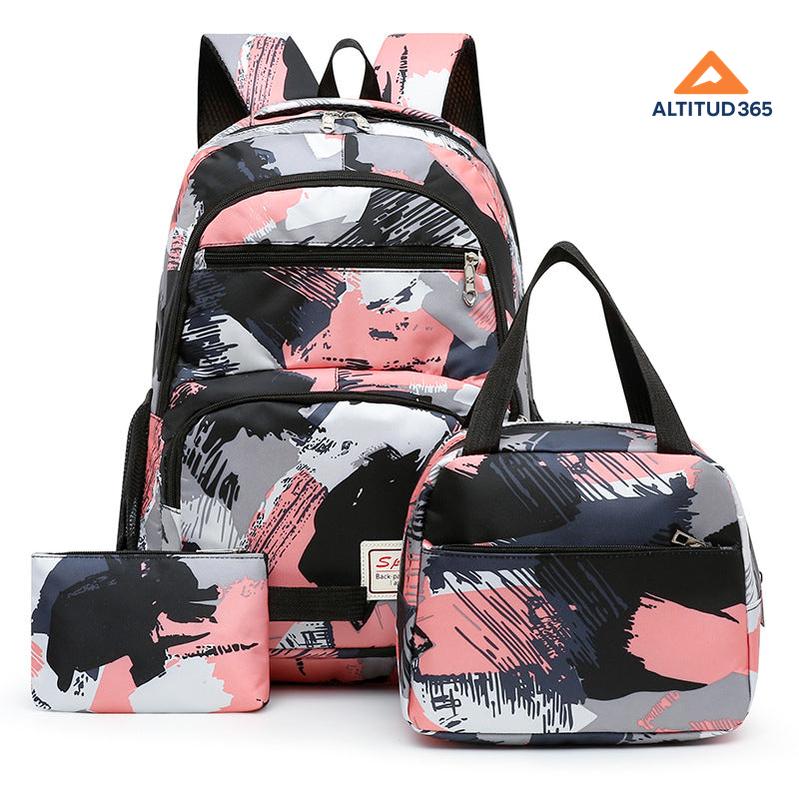 MOCHILA JUVENIL UNISEX SET 3 PIEZAS