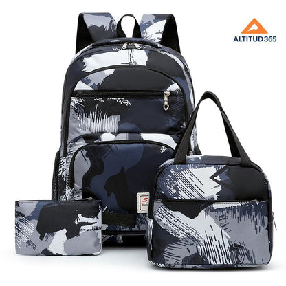 MOCHILA JUVENIL UNISEX SET 3 PIEZAS