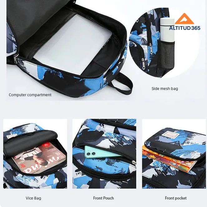 MOCHILA JUVENIL UNISEX SET 3 PIEZAS