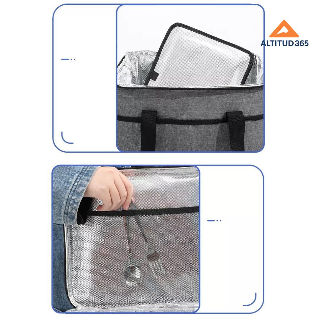 MOCHILA CON LONCHERA PLOMA